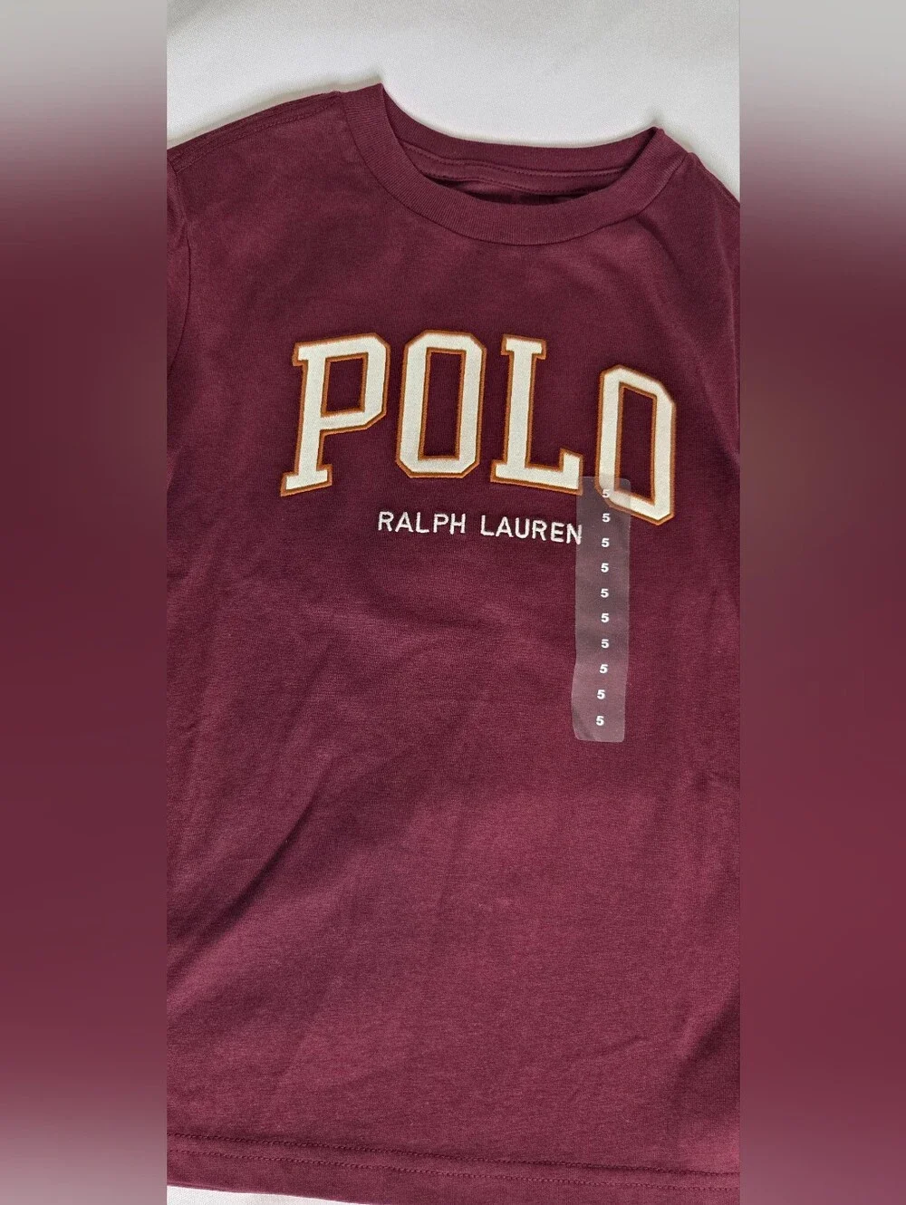Ralph Lauren POLO Long Sleeve Tee - Burgundy with Cream Logo